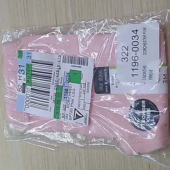 Okie Dokie Girl 3 Month Pink w Chunky Silver Glitter pants 95% Cotton 5% Spandex - Picture 3 of 7